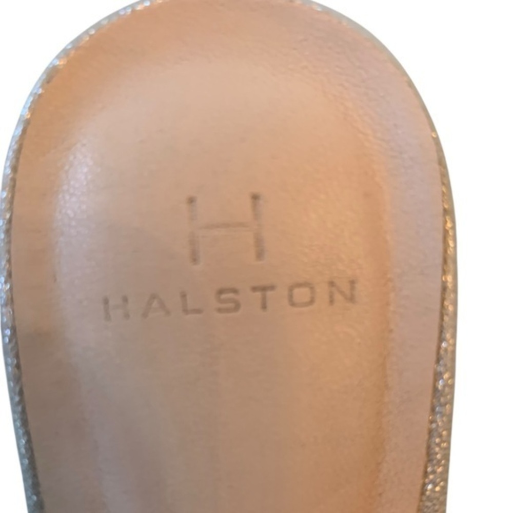 Halston silver Rhinestone ankle strap open toe Heels size 9 - Picture 5 of 7